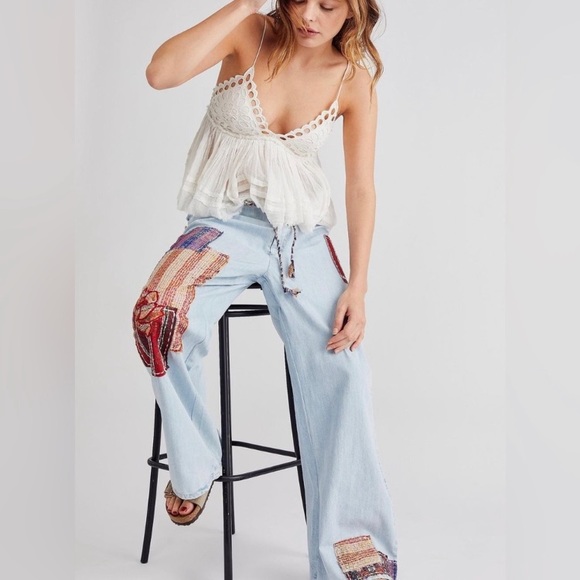 Free People Pants - Free People La Vida Low-Rise Pull-On Jeans